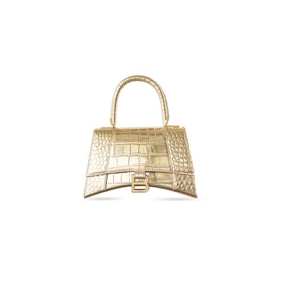 BALENCIAGA WOMEN'S HOURGLASS HANDBAG SMALL IN GOLD 5935461LRGN7000 (22.9*15*9.9cm)